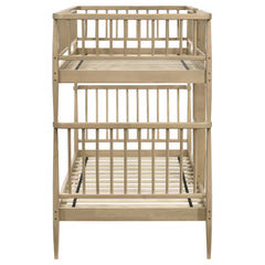 Abram Almond Windsor Twin Over Twin Wood Bunk Bed with Ladder - Ornate Home