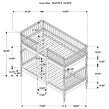 Abram Almond Windsor Twin Over Twin Wood Bunk Bed with Ladder - Ornate Home