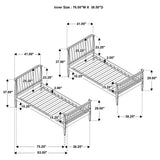 Abram Black Windsor Twin Over Twin Wood Bunk Bed with Ladder - Ornate Home