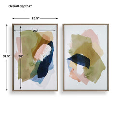 Abstract Afternoon Multicolor Framed Canvases (Set of 2) - Ornate Home