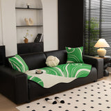 Abstract Art Sofa Cover with Wave Edge, Non Slip Couch Cover for Stylish Homes - Ornate Home