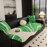 Abstract Art Sofa Cover with Wave Edge, Non Slip Couch Cover for Stylish Homes - Ornate Home