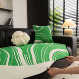 Abstract Art Sofa Cover with Wave Edge, Non Slip Couch Cover for Stylish Homes - Ornate Home