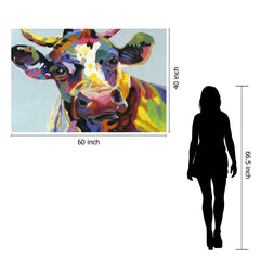 Abstract Cow Tempered Glass w / Foil Wall Art - Ornate Home