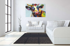 Abstract Cow Tempered Glass w / Foil Wall Art - Ornate Home