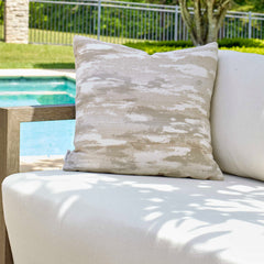 Abstract Waves Brown Outdoor Pillow - Ornate Home