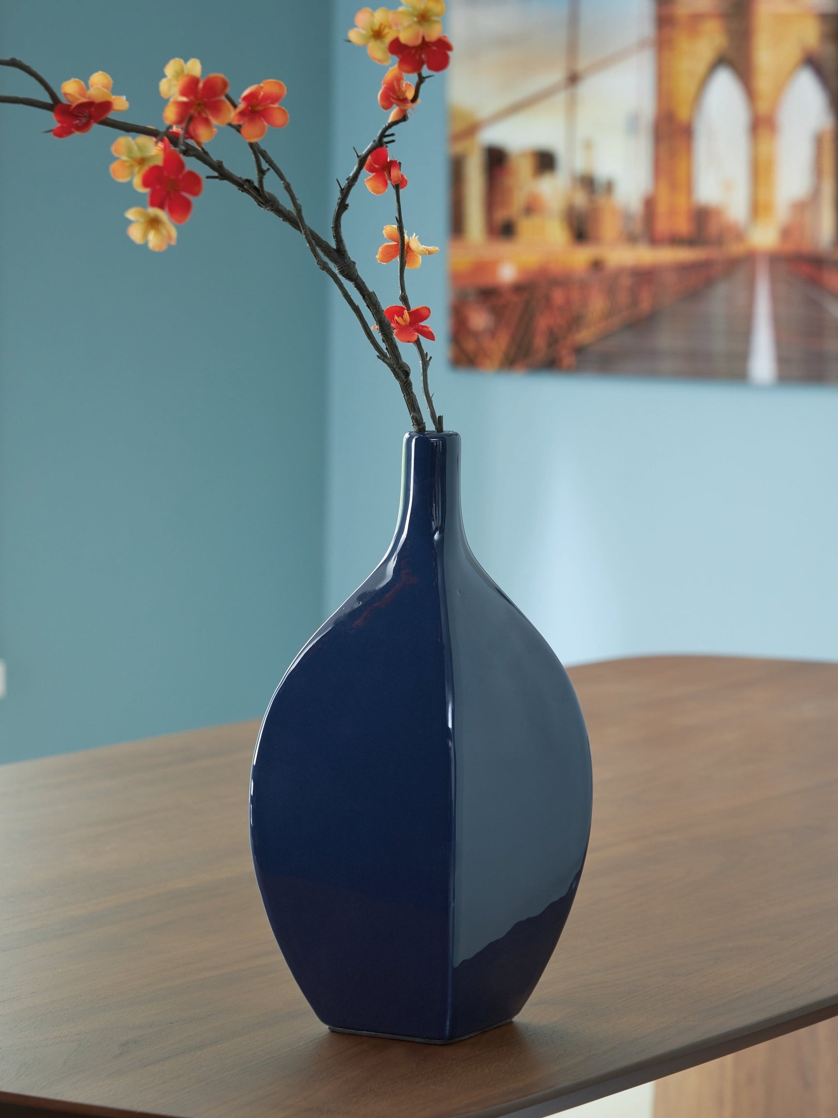 Abtinson Navy Vase 12" (Online Special Price) - Ornate Home