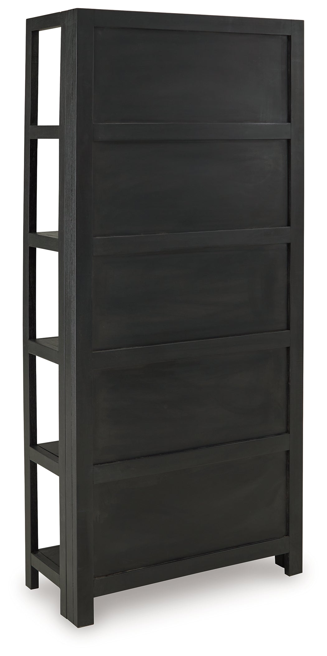 Abyard Black/Natural Bookcase - Ornate Home