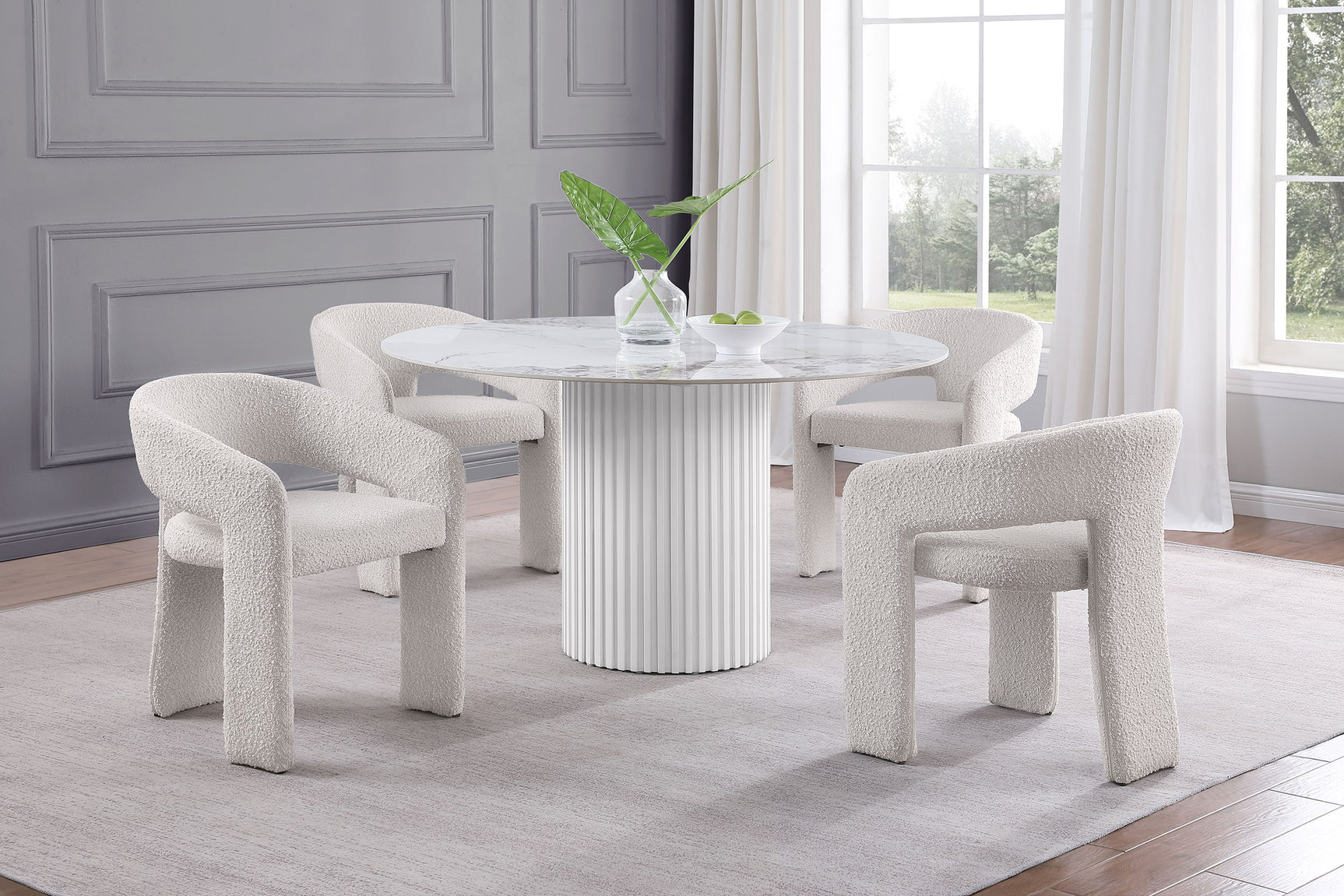Acadia White Marble Dining Room Table - Ornate Home