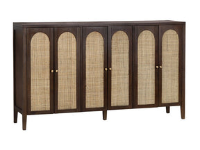 Acadian Brown Six-Door Cabinet - Ornate Home
