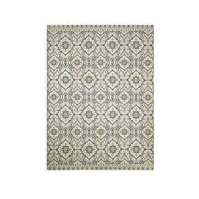 Acanthus Beige/Blue Medium Area Rug - Ornate Home