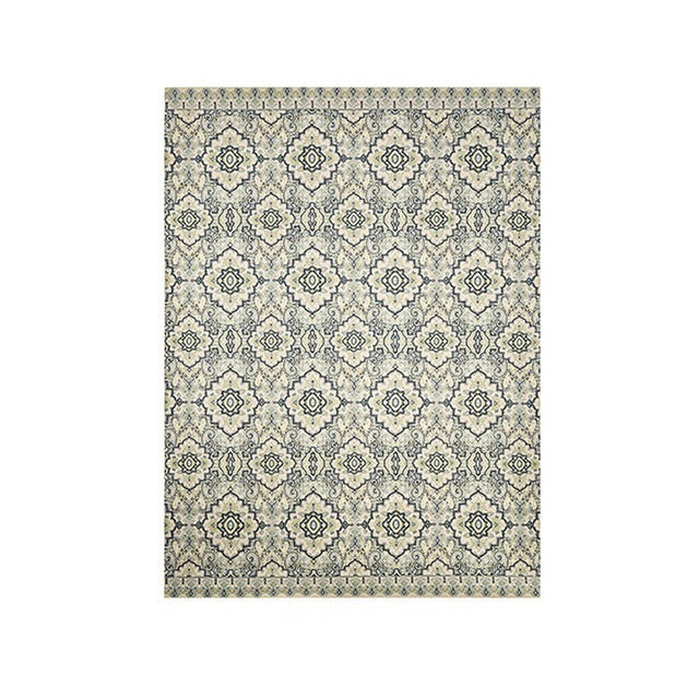 Acanthus Beige/Blue Medium Area Rug - Ornate Home