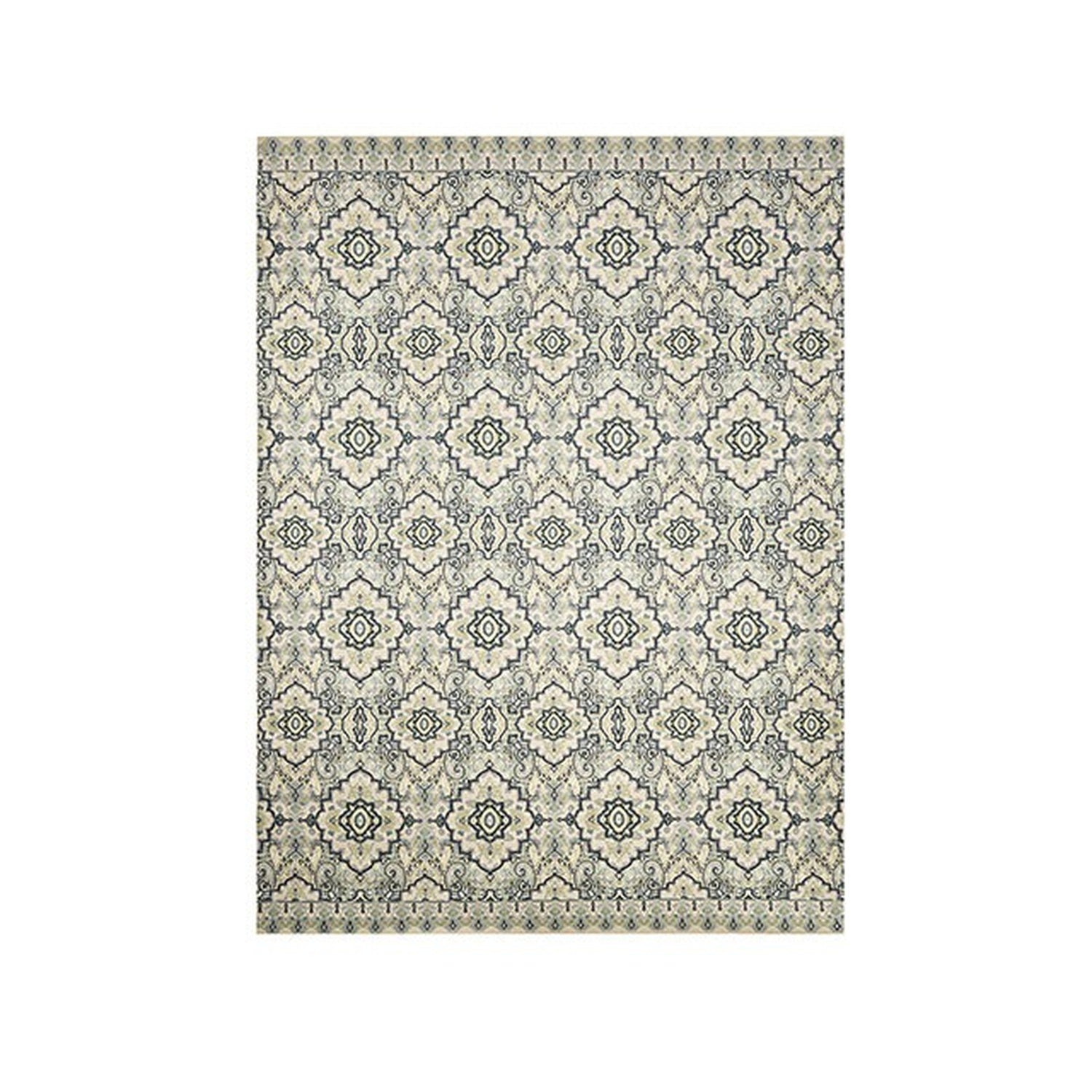 Acanthus Beige/Blue Small Area Rug - Ornate Home