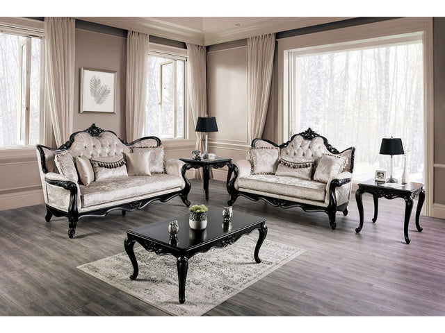 Acapulco Black/Off-White Sofa & Loveseat - Ornate Home