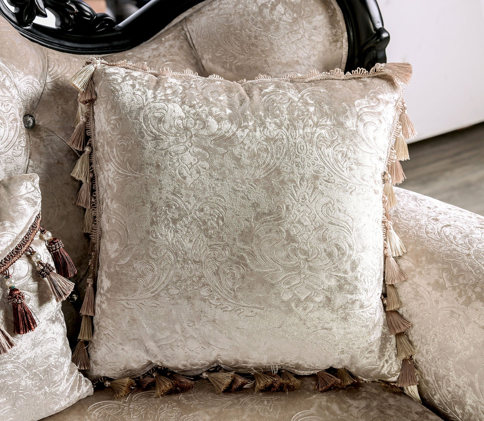 Acapulco Black/Off-White Sofa & Loveseat - Ornate Home