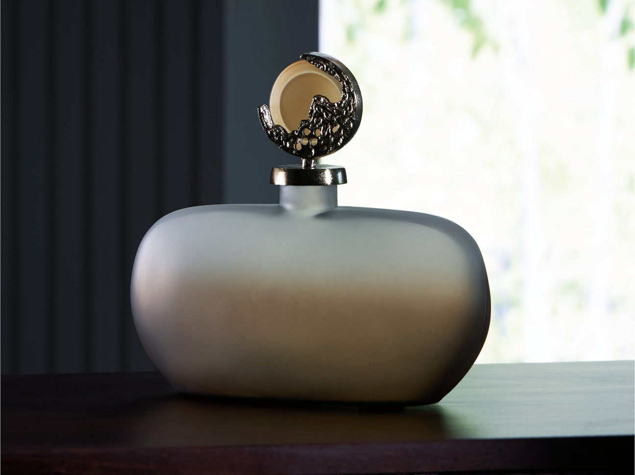 Acario Taupe/Gold Finish Jar (Online Special Price) - Ornate Home