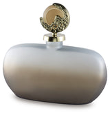 Acario Taupe/Gold Finish Jar (Online Special Price) - Ornate Home