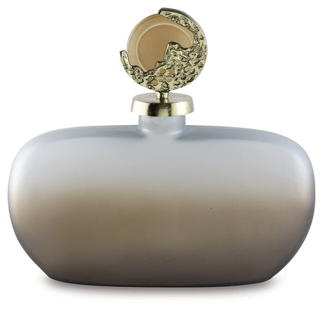 Acario Taupe/Gold Finish Jar - Ornate Home