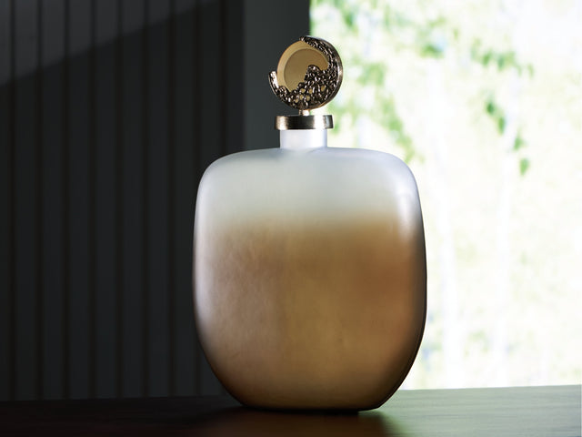 Acario Taupe/Gold Jar - Ornate Home