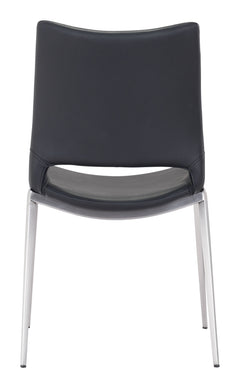 Ace Black & Silver Dining Chair (Set of 2) - Ornate Home