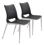 Ace Black & Silver Dining Chair (Set of 2) - Ornate Home