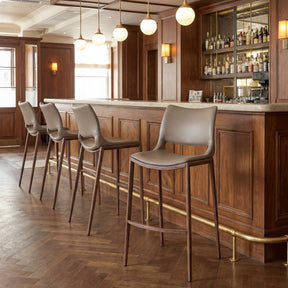 Ace Brown & Walnut Barstool (Set of 2) - Ornate Home