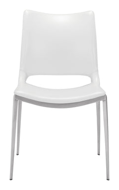 Ace White & Silver Dining Chair (Set of 2) - Ornate Home