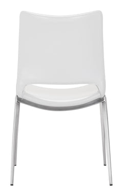 Ace White & Silver Dining Chair (Set of 2) - Ornate Home