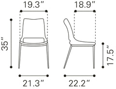Ace White & Silver Dining Chair (Set of 2) - Ornate Home