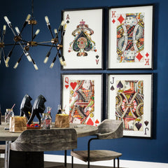 Ace of Spades II Playing Card Collage Framed Art - Ornate Home