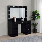 Acena Black High Gloss Vanity Set - Ornate Home