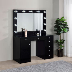 Acena Black High Gloss Vanity Set - Ornate Home