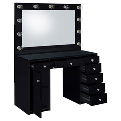 Acena Black High Gloss Vanity Set - Ornate Home