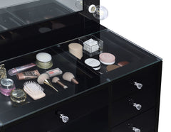 Acena Black High Gloss Vanity Set - Ornate Home