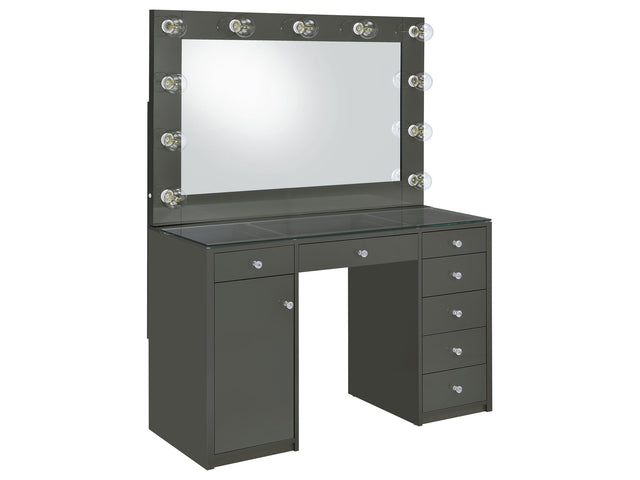 Acena Grey High Gloss Vanity Set - Ornate Home