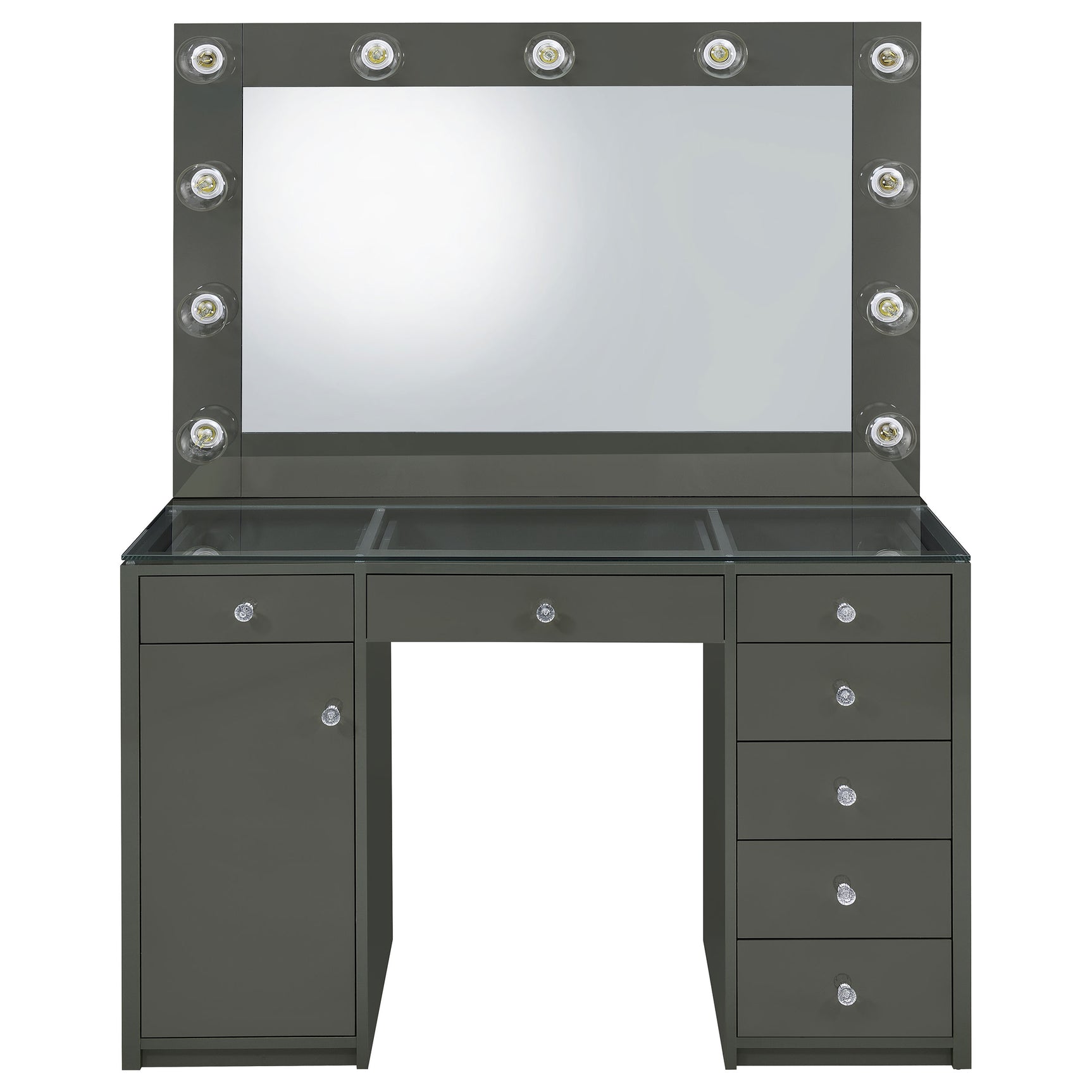 Acena Grey High Gloss Vanity Set - Ornate Home