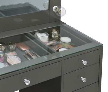 Acena Grey High Gloss Vanity Set - Ornate Home