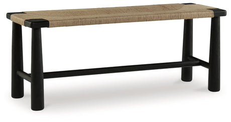 Acerman Black/Natural Accent Bench - Ornate Home