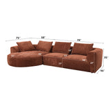 Aceso Brown Sectional Sofa W/4 Pillows - Ornate Home