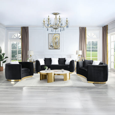 Achelle Black Velvet Chair - Ornate Home