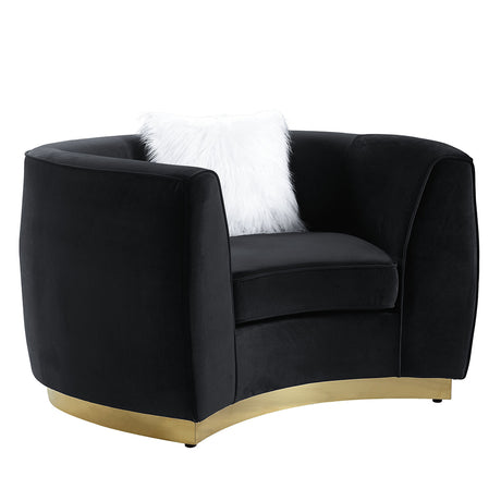 Achelle Black Velvet Chair - Ornate Home
