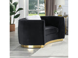 Achelle Black Velvet Chair - Ornate Home