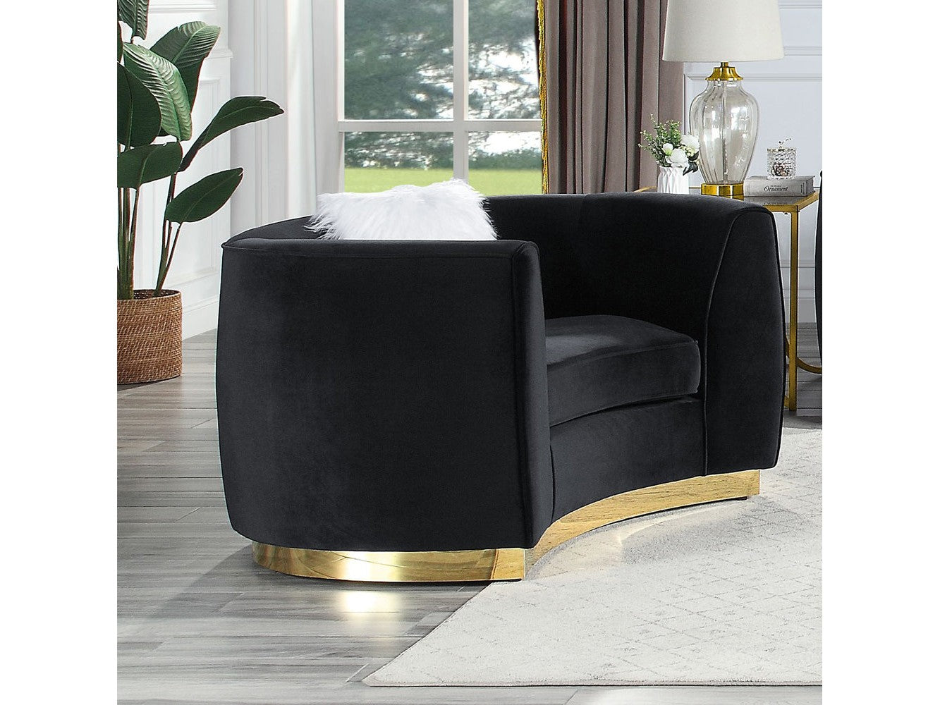 Achelle Black Velvet Chair - Ornate Home