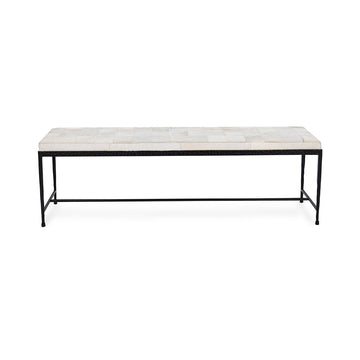 Achen Dusty Cream Accent Bench - Ornate Home