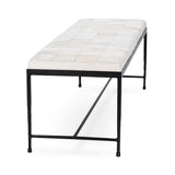 Achen Dusty Cream Accent Bench - Ornate Home