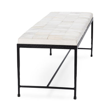 Achen Dusty Cream Accent Bench - Ornate Home