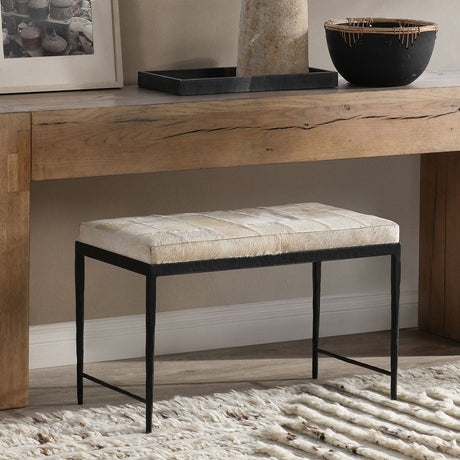 Achen Ivory Hide 28" Bench - Ornate Home