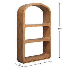 Achley Seamless Woodtone Wooden Etagere - Ornate Home