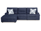 Acklen Place Navy 3-Piece Left Power Reclining Sectional - Ornate Home
