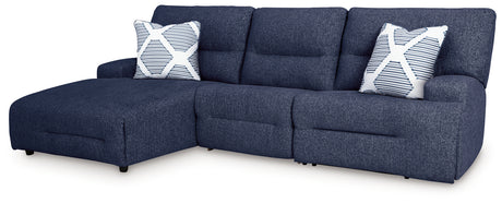 Acklen Place Navy 3-Piece Left Power Reclining Sectional - Ornate Home